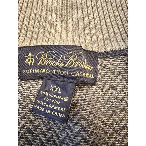 Brooks Brothers Cashmere Blend Quarter 1/4 Zip Pullover Sweater Size XXL - Picture 2 of 12